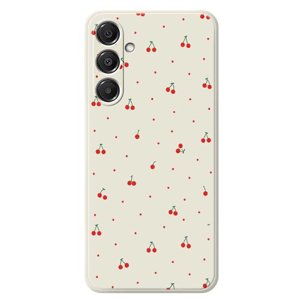 For Samsung Galaxy A16 5G  /  4G Case Red Cherry Pattern Printing Straight Edge TPU Phone Back Cover -  .