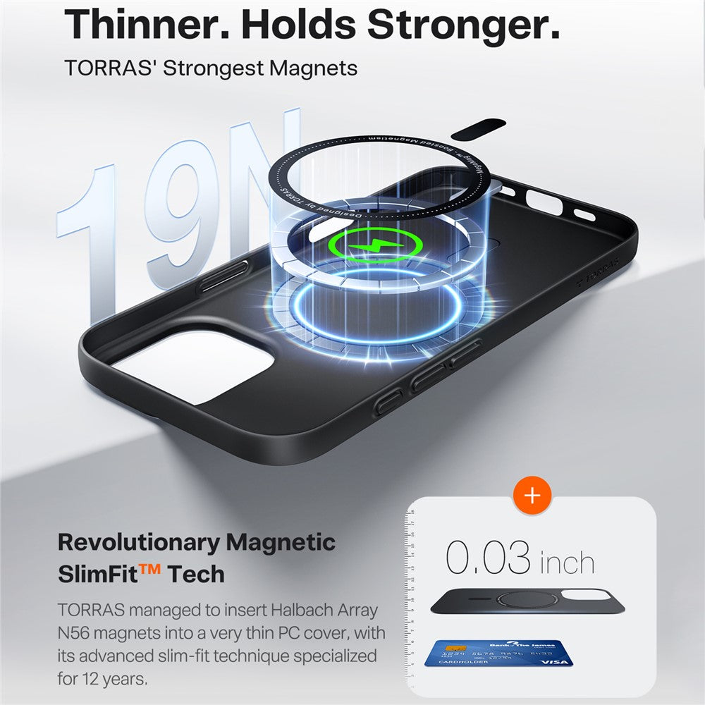 capa protetora torras hard pc anti-choque para iphone 17