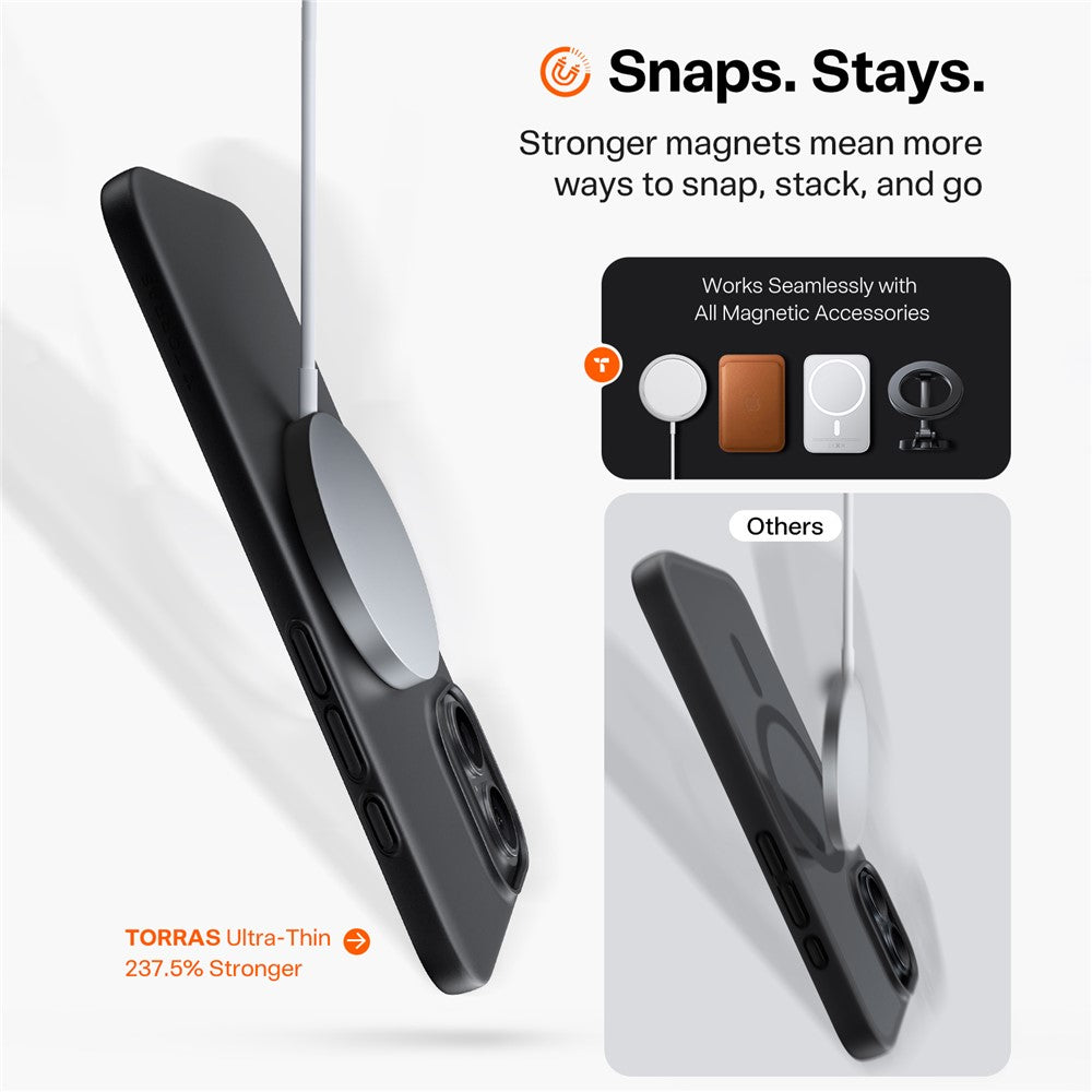 capa torras iphone 17 rígida preta com proteção contra quedas