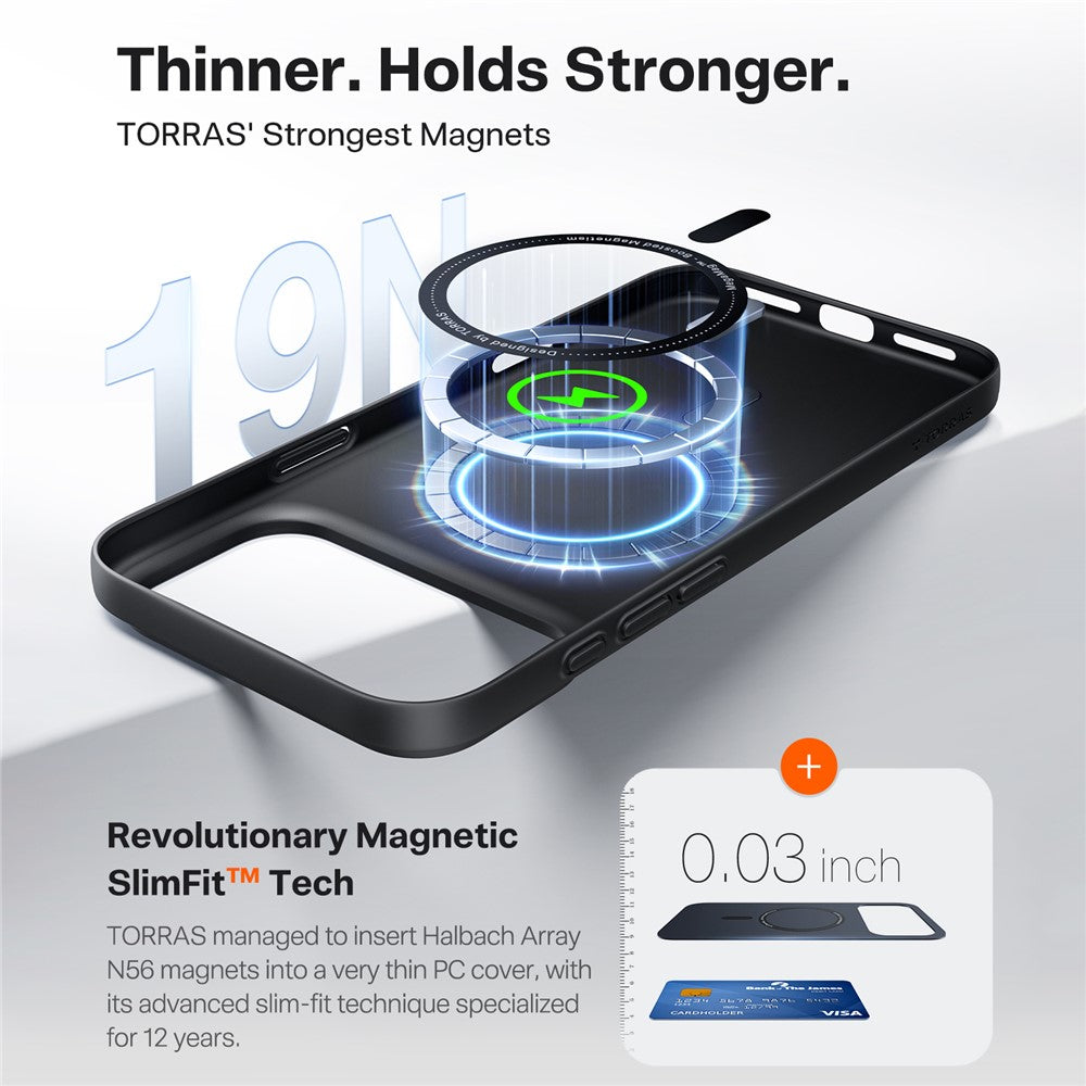 capa protetora torras hard pc anti-choque para iphone 17 pro