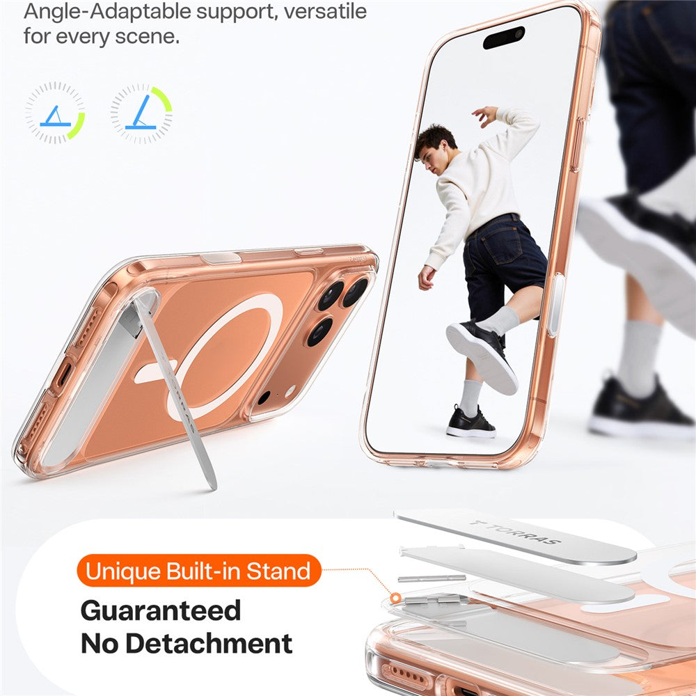 Torras Kickstand Magnetic Clear Case for iPhone 17 Pro