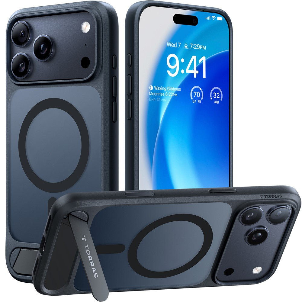 Torras Kickstand Magnetic Clear Case for iPhone 17 Pro
