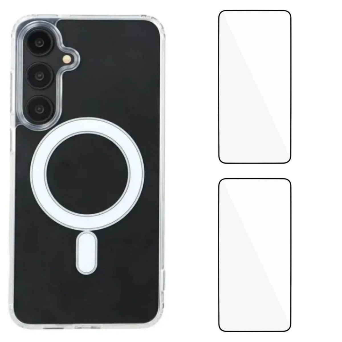 Capa Transparente MagSafe para Samsung A55 5G + 2 Películas