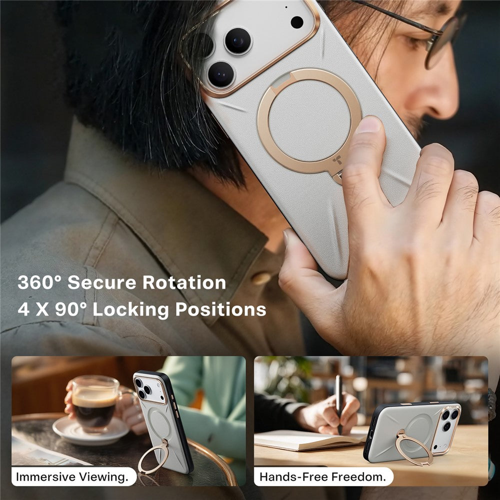 capa iphone 17 pro max torras ostand em pele com suporte kickstand