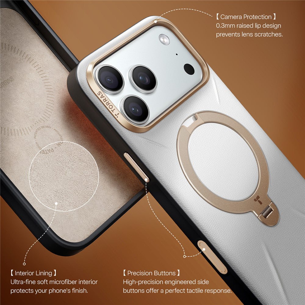 Torras Ostand Premium Leather Case for iPhone 17 Pro Max