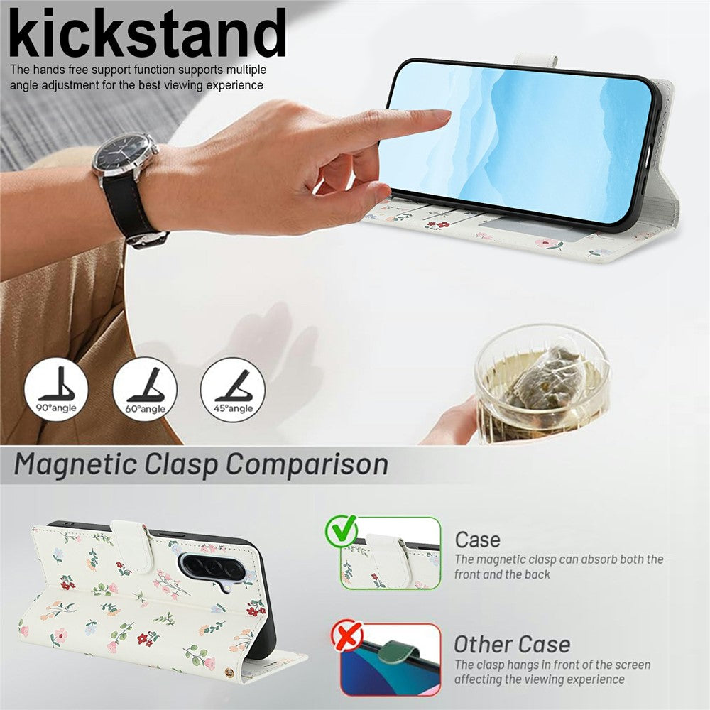 capa elegante em pele com função suporte samsung