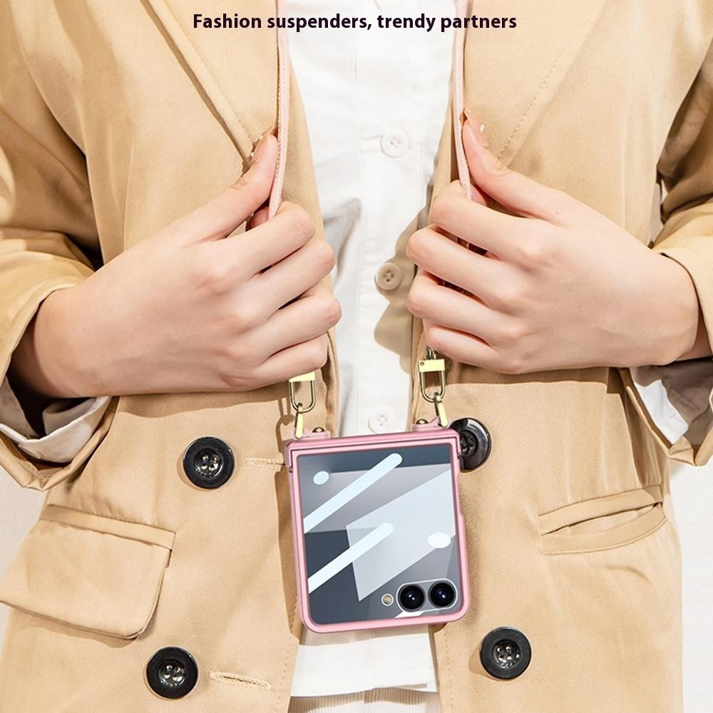 capa vidro temperado com alça samsung z flip7