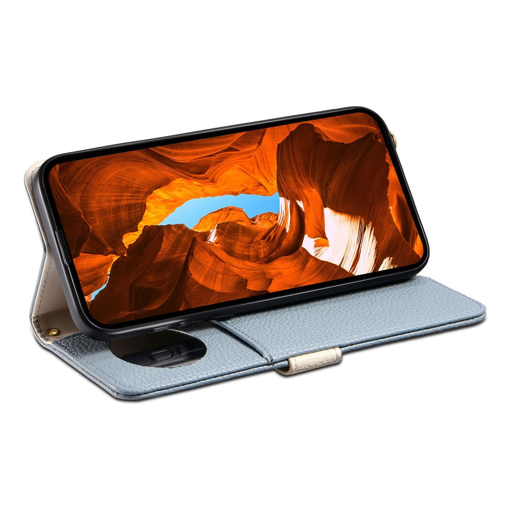 ESEBLE E11 For Samsung Galaxy A16 4G / 5G Case Zipper Pocket Litchi Texture Leather Phone Cover with Mirror and Wrist Strap -  .