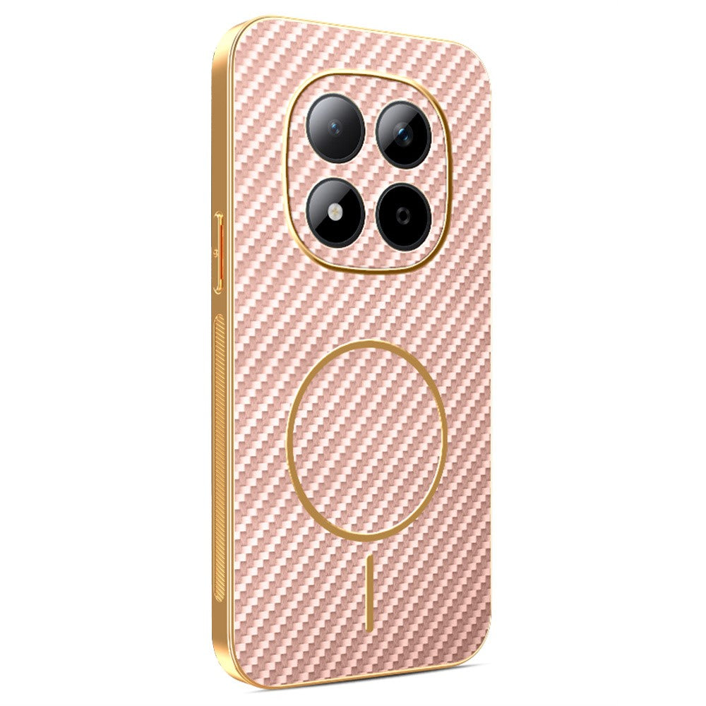 capa carbon electro para xiaomi redmi note 15 pro 5g com textura fibra de carbono