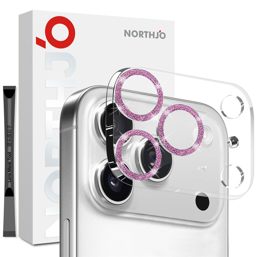 protetor de lente glitter bling iphone 17 pro max northjo