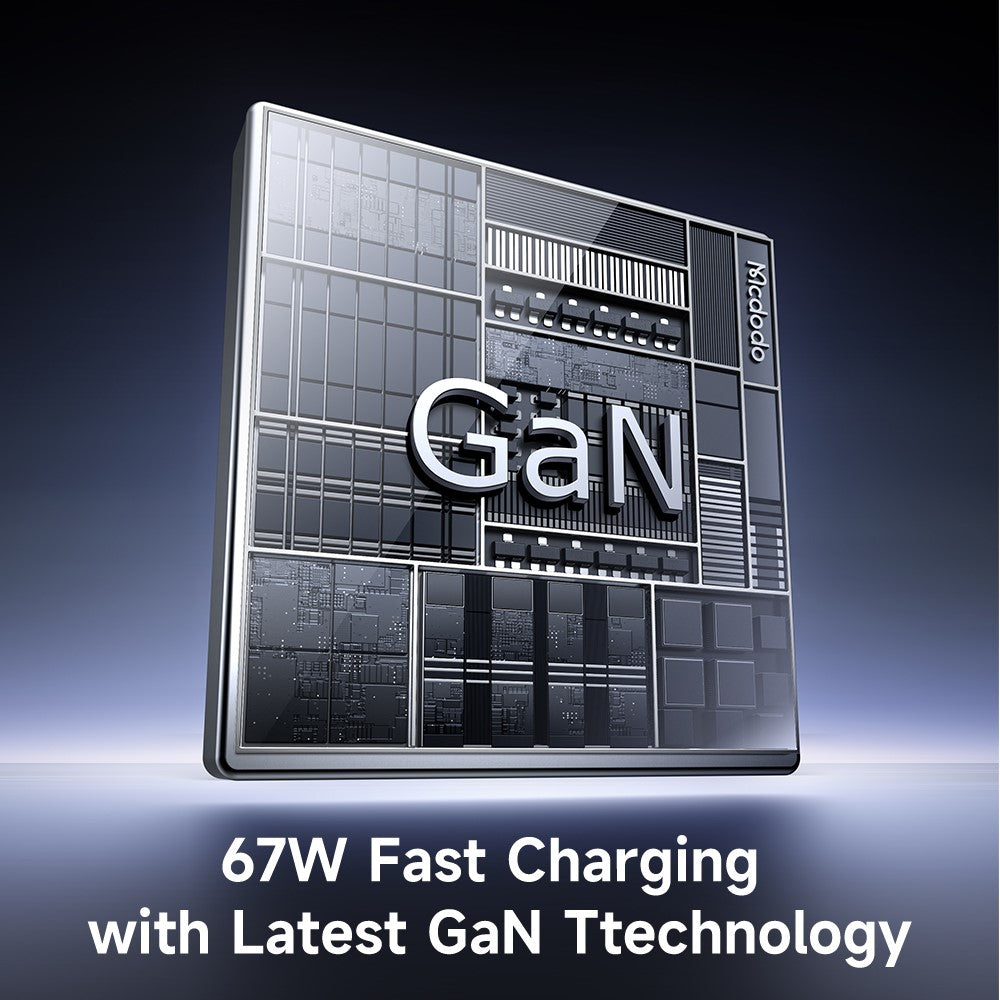 McDodo CH-4100 Charger – GaN 67W with Retractable Cable and USB-C + USB-A Outputs