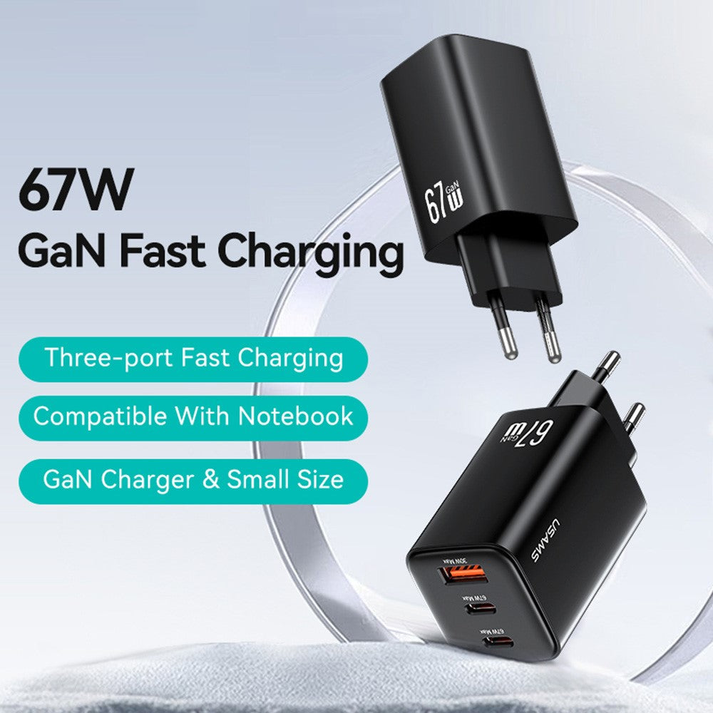 adaptador gan potente para smartphone e portátil