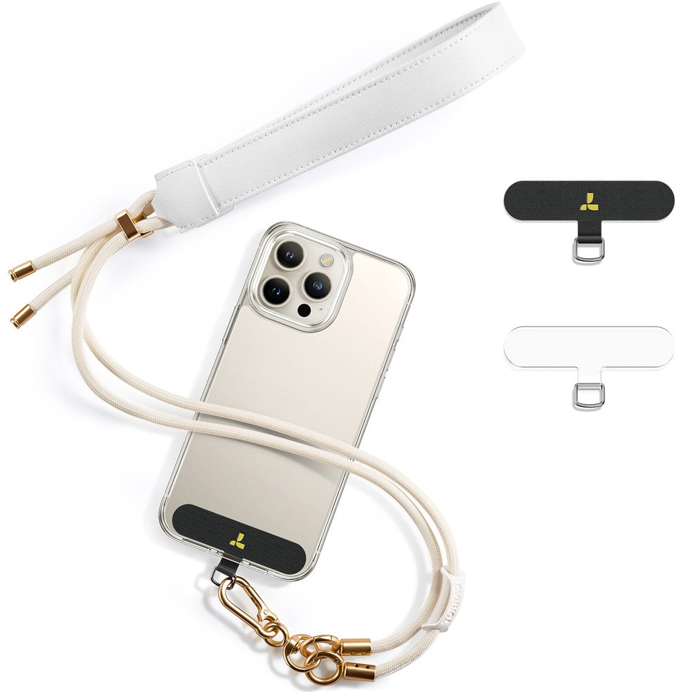 lanyard em pele torras loopgo branca para telemóvel
