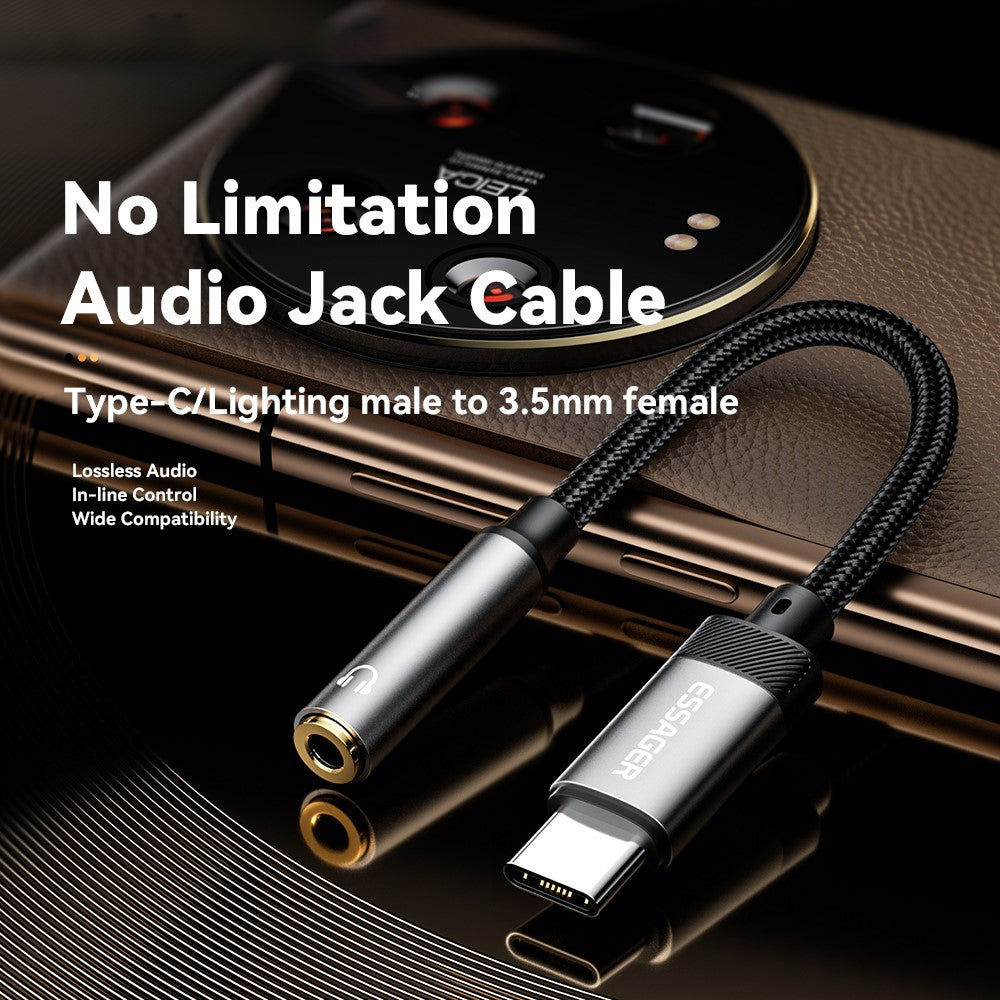 Adaptador ESSAGER USB-C para Jack 3.5mm com DAC
