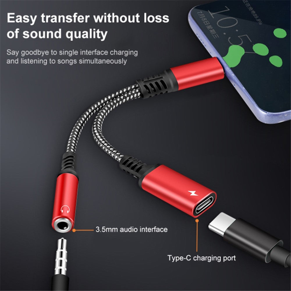 Adaptador USB-C para 3.5mm + USB-C PD 60W 2 em 1