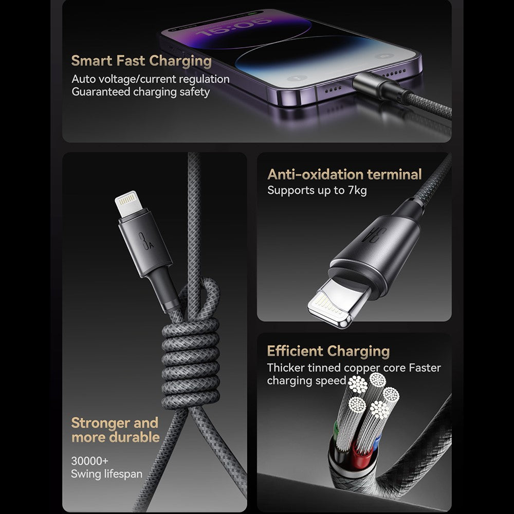 Cabo JOYROOM S-A50 USB-A para Lightning 3A 1.2m