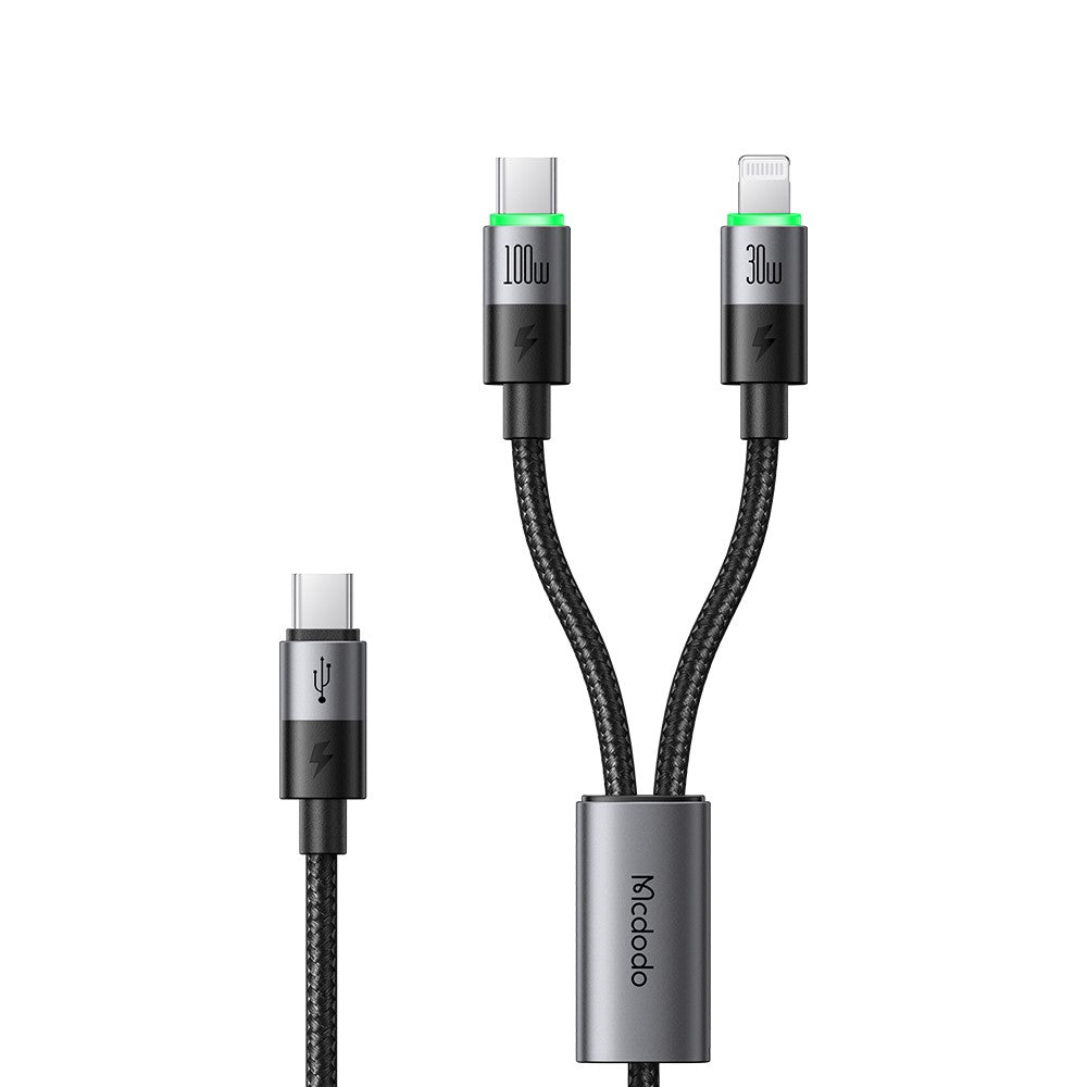 Cabo Mcdodo 2 em 1 USB-C para USB-C + Lightning – 100W