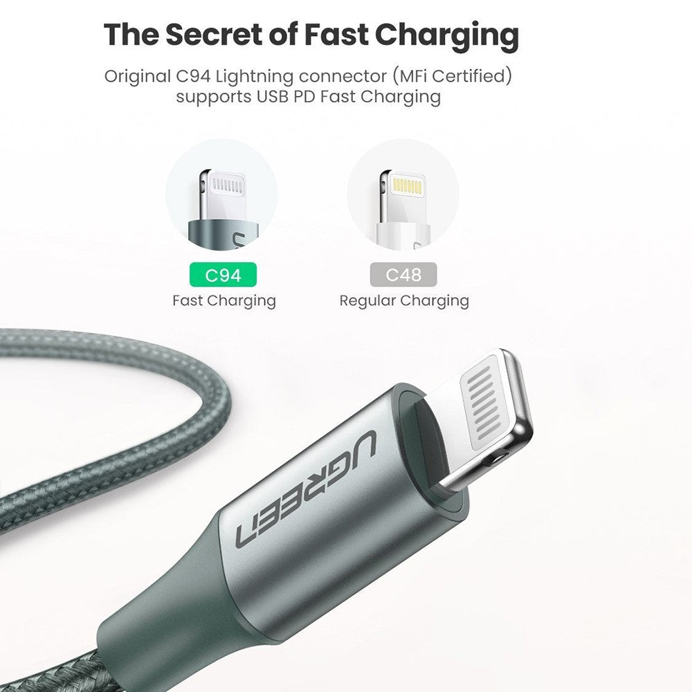 UGREEN USB-C to Lightning MFI 3A PD Cable