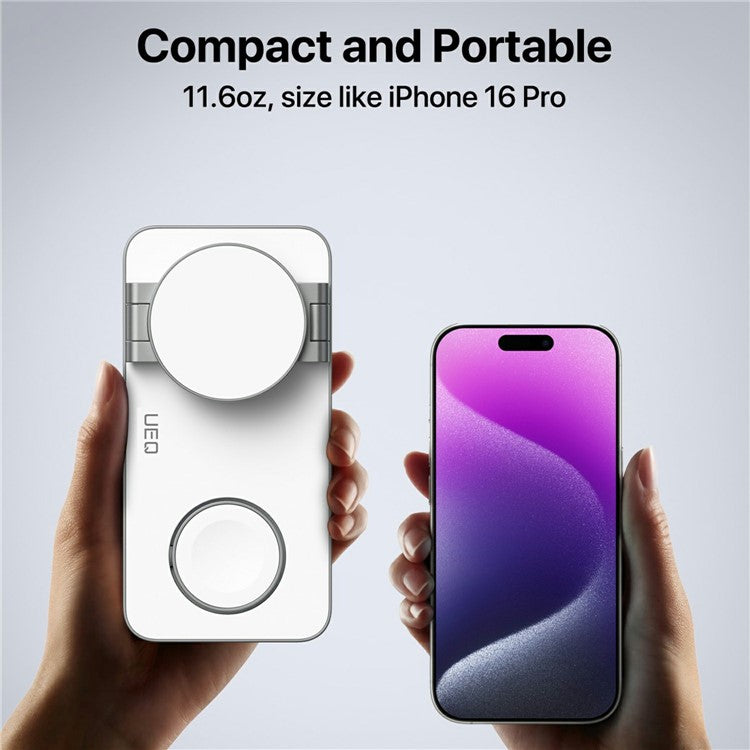 Carregador 3‑em‑1 magnético T8 para smartphone, smartwatch e earphones
