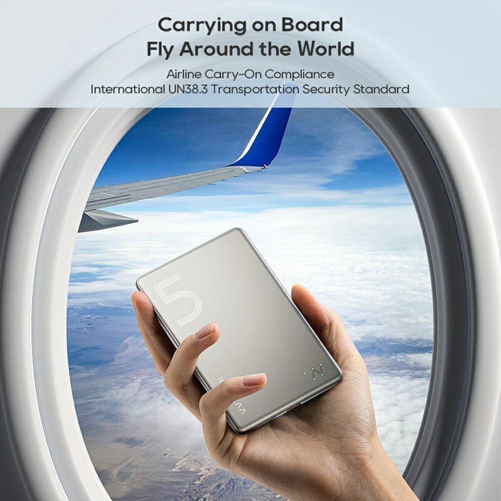 power bank kuulaa magnético cinzento com usb-c