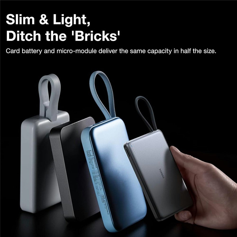 power bank cinzento torras mini com carregamento rápido