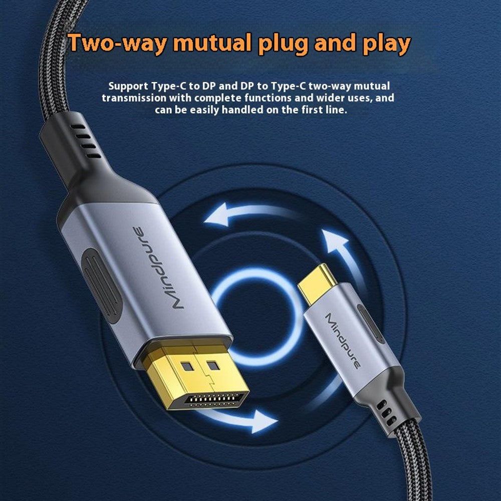 cabo USB-C DP 1.4 alta resolução