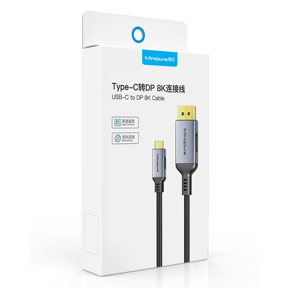 Cabo MINDPURE USB-C para DisplayPort 1.4 8K 60Hz