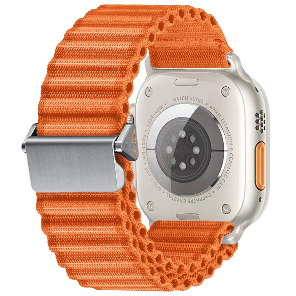 bracelete em nylon texturizado branco para apple watch séries 1 a 11