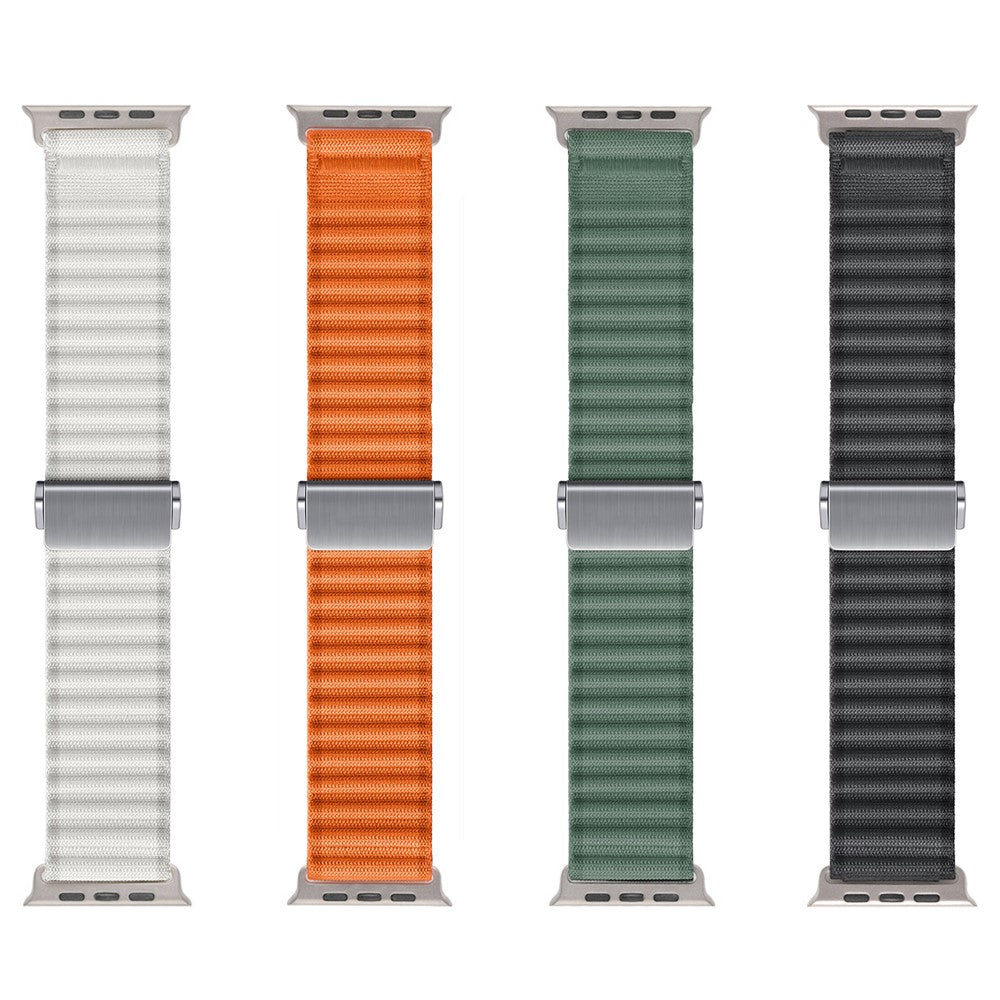 bracelete confortável e leve em nylon branco para apple watch
