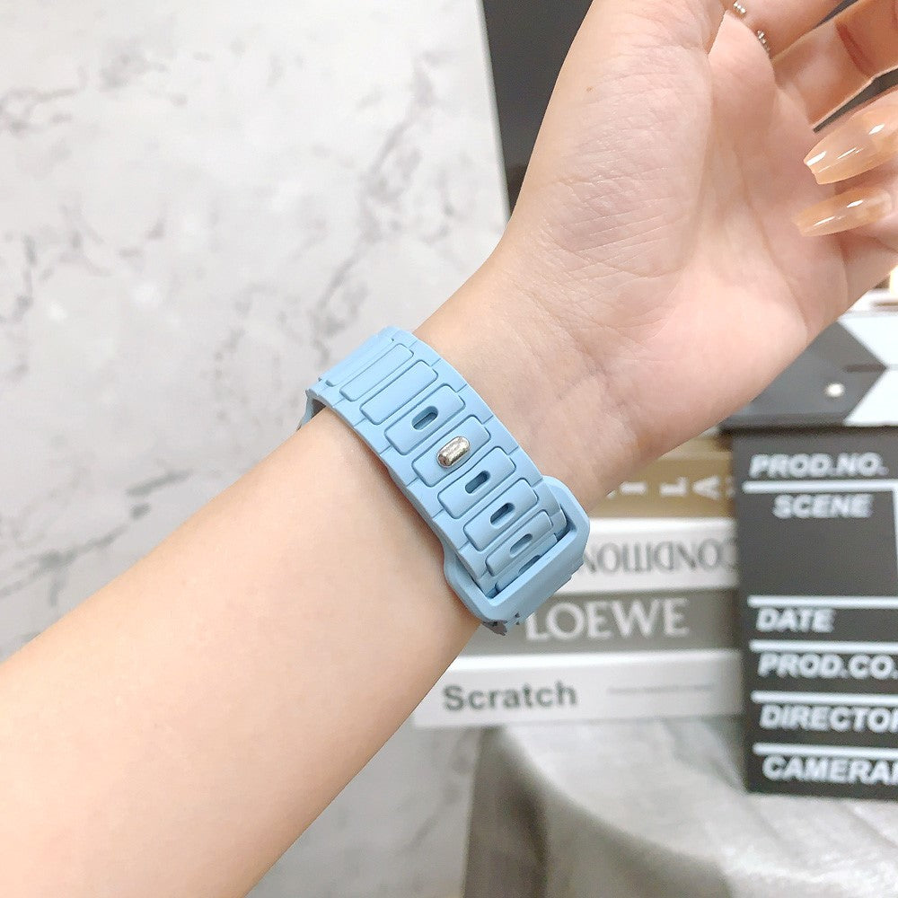 pulseira azul claro silicone apple watch ultra séries 1 a 11