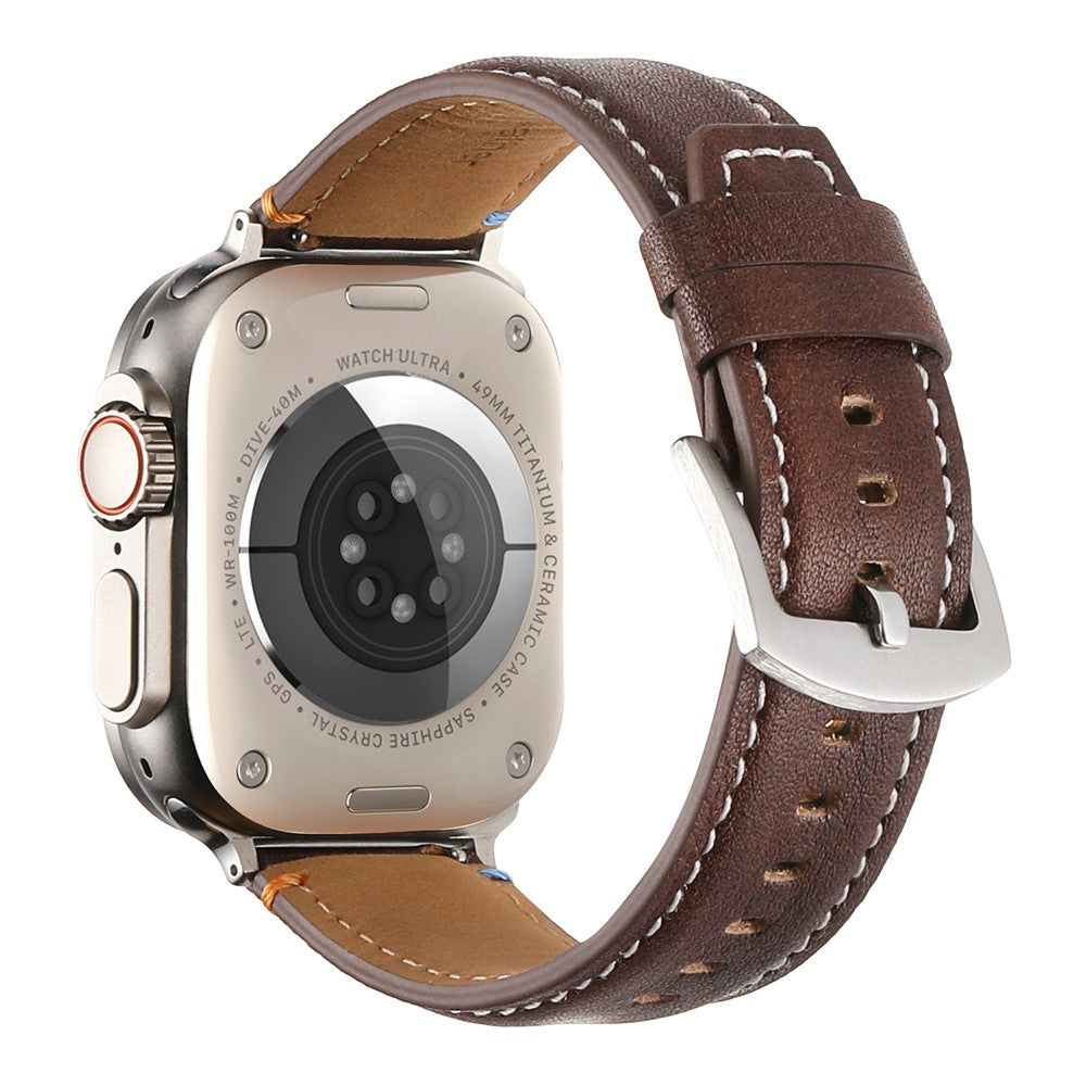 Bracelete em Pele Crazy Horse para Apple Watch (38–42 mm)