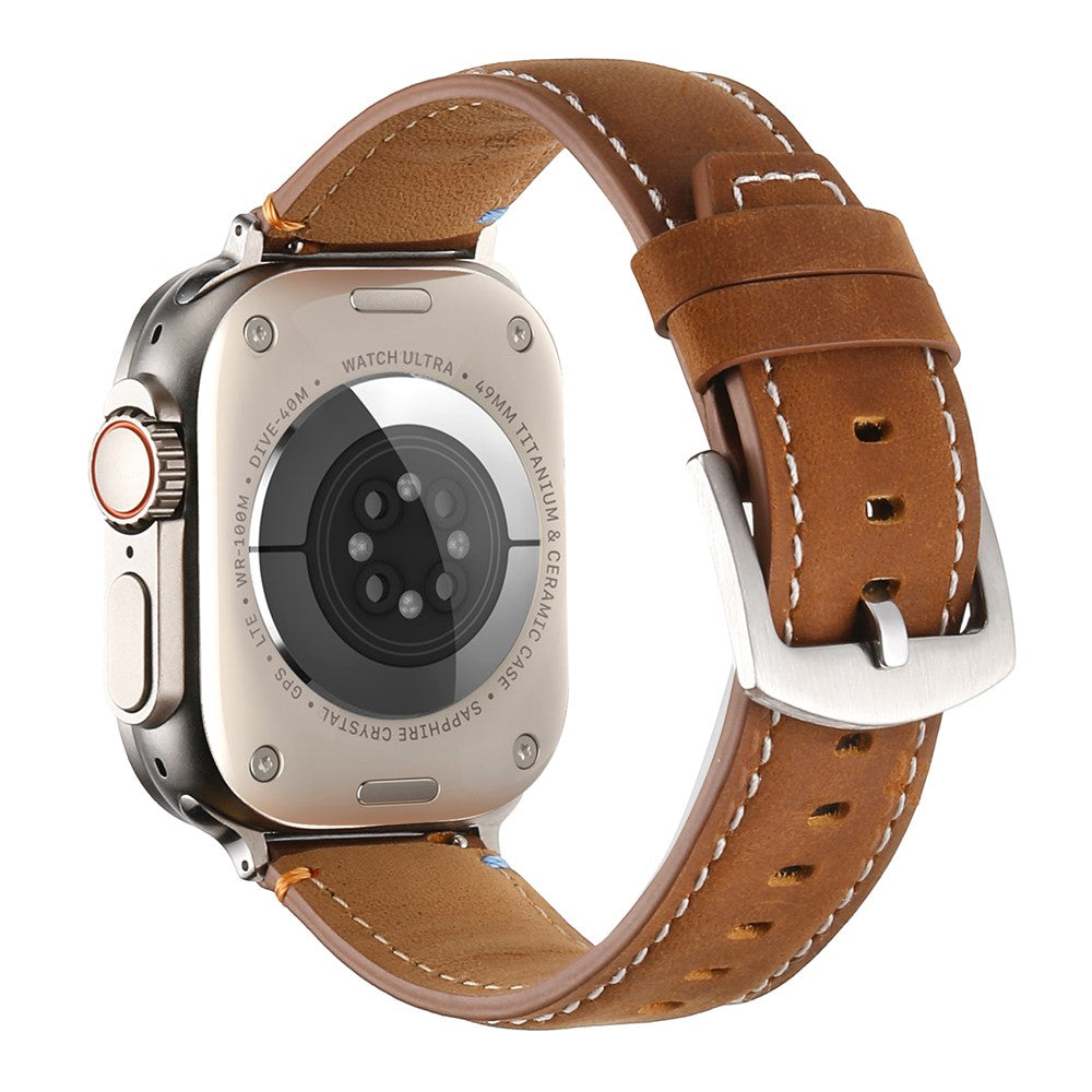 Bracelete em Pele Crazy Horse para Apple Watch (38–42 mm)