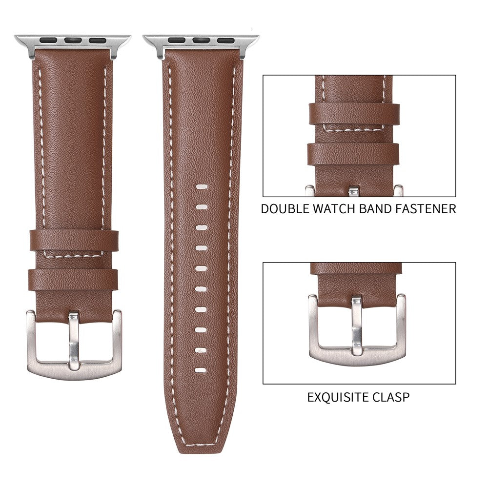 pulseira em couro natural para apple watch compatível com se