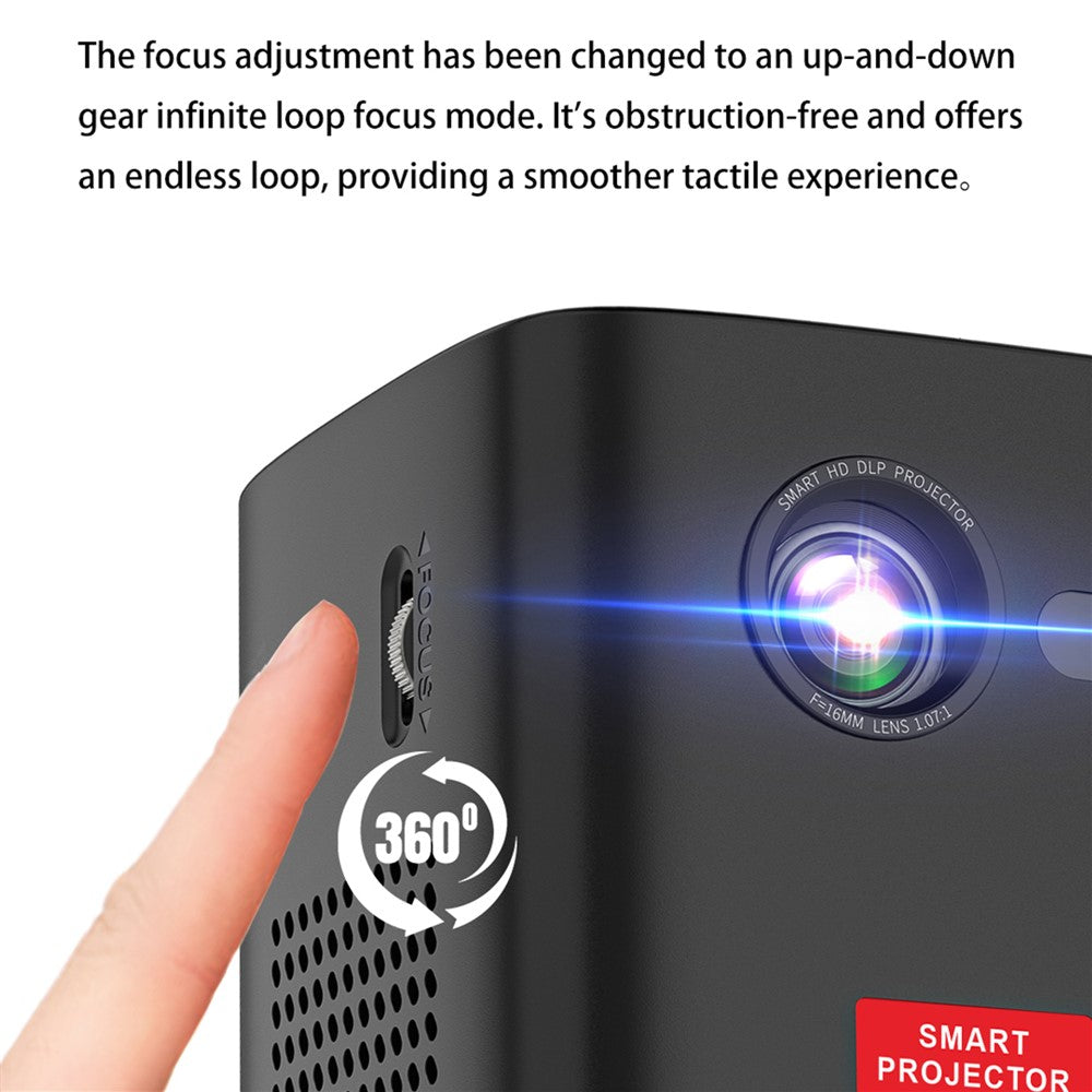 Portable C1000 HD DLP Mini Projector with Android 9.0