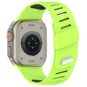 bracelete em silicone bicolor para apple watch verde fluorescente preto