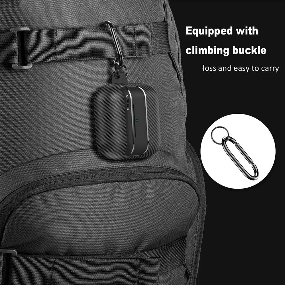 capa anti-risco airpods 4 fibra carbono