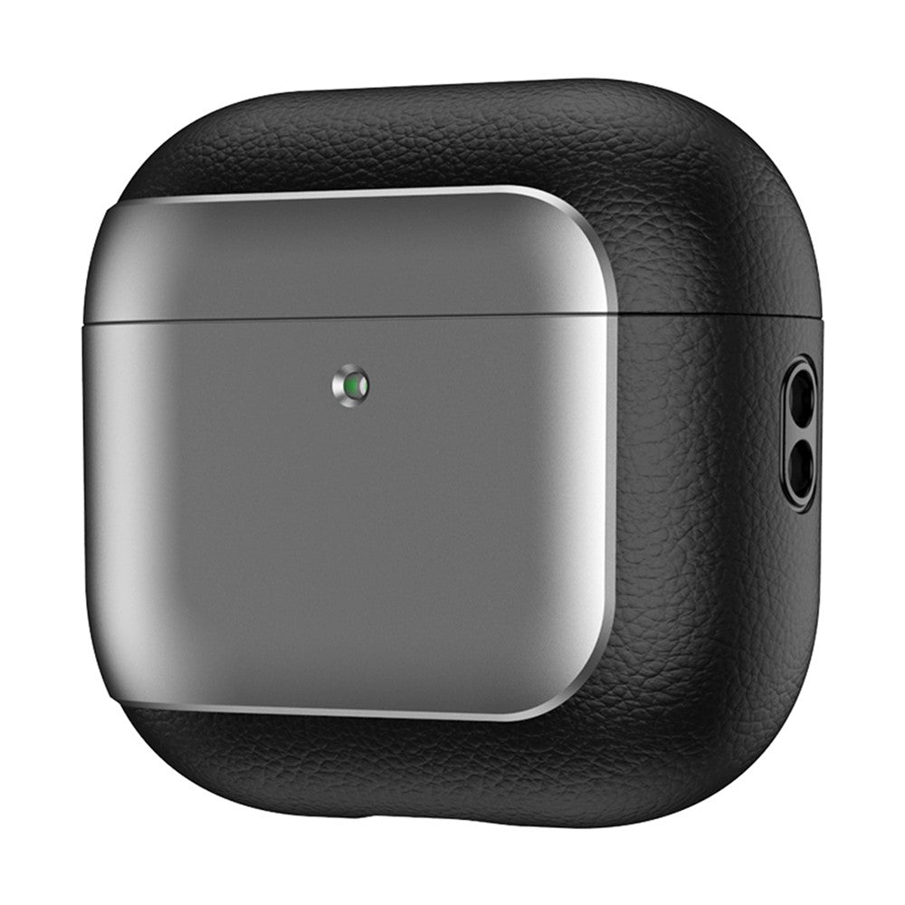 Capa Electroplating Litchi para AirPods 4 com Lanyard