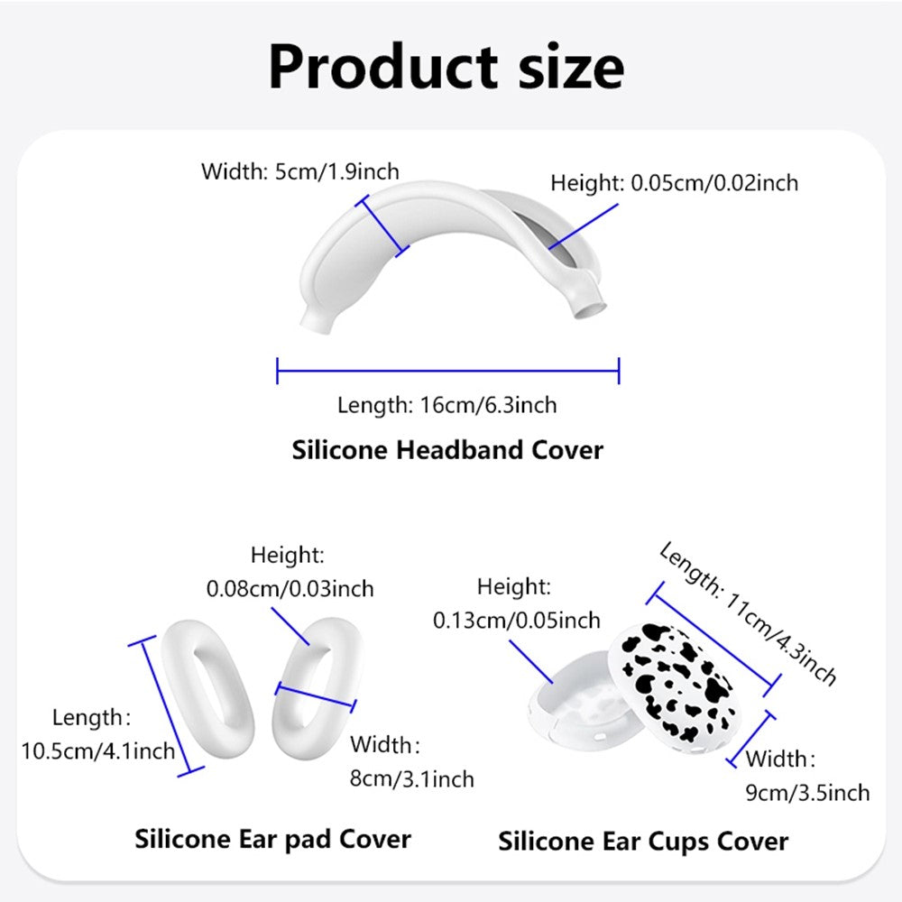 Conjunto 3 em 1 Capa em Silicone para AirPods Max