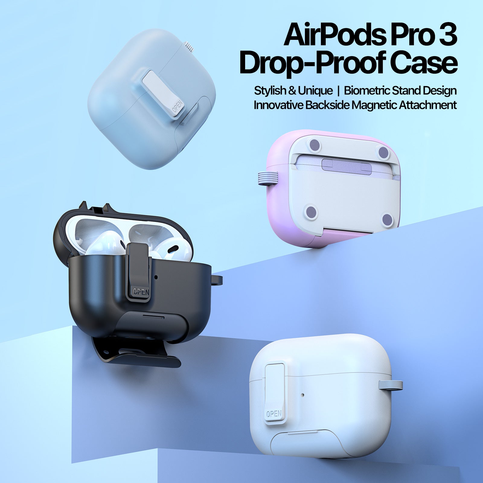 capa airpods pro 3 com gancho metálico dux ducis