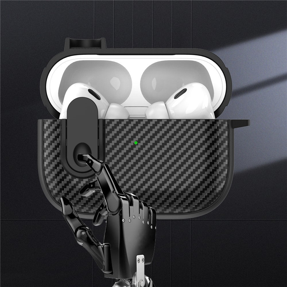 capa com fecho airpods pro 2 fibra de carbono
