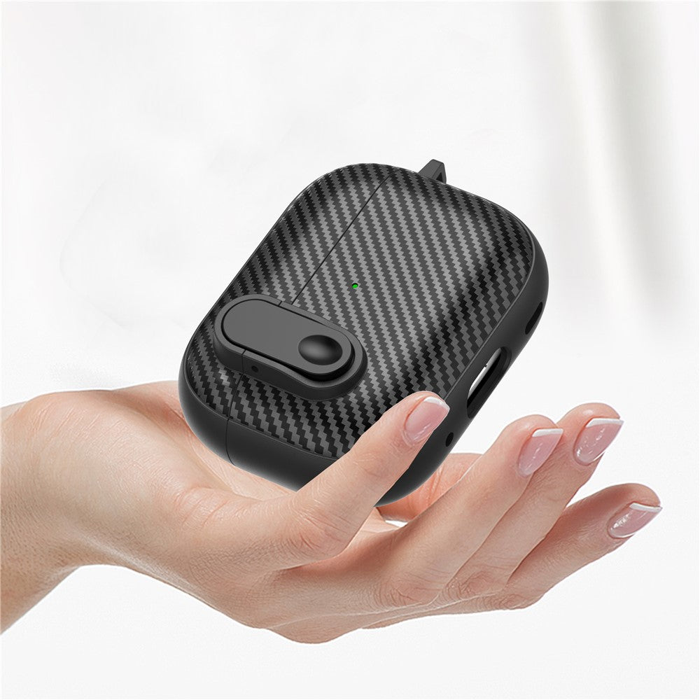 capa moderna fibra carbono airpods pro 2 buckle
