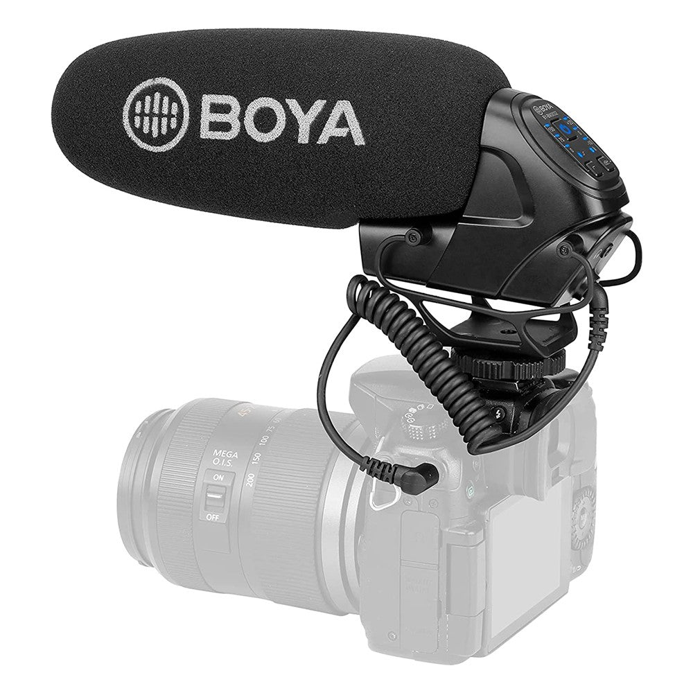 microfone shotgun boya by-bm3032 supercardioide para câmaras dslr