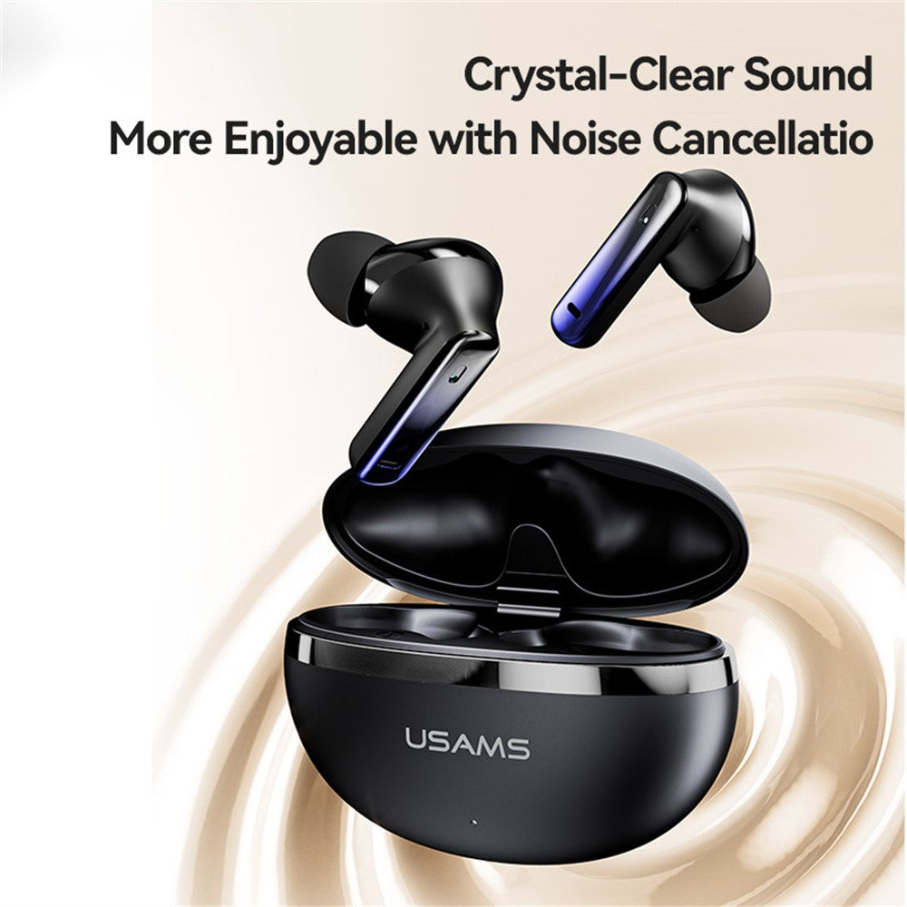 usams echo e02 earbuds pretos com cancelamento de ruído ativo