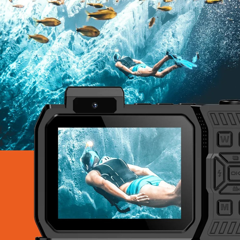 Câmara de Ação D50 4K Dual Screen Waterproof com Cartão 32GB