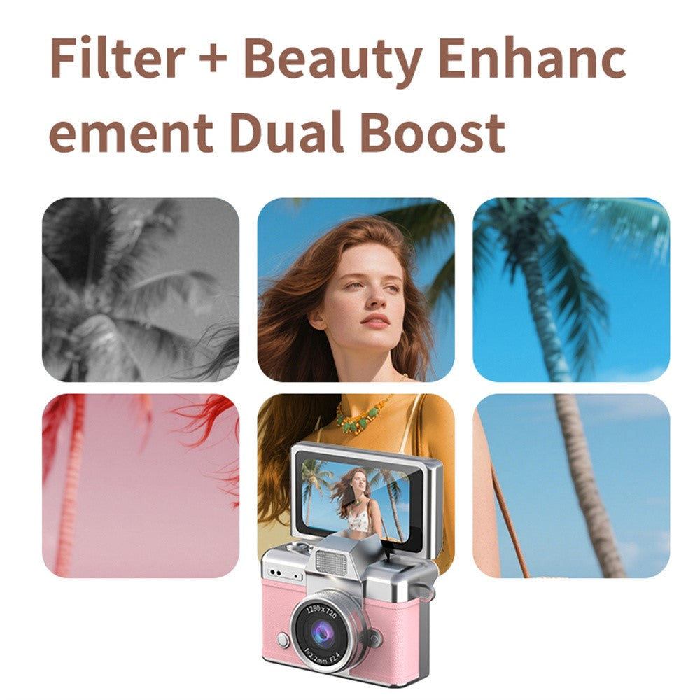 Câmara Retrô Mini LK-027 com Ecrã Giratório de 1,47 Polegadas