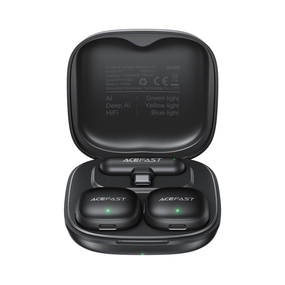 microfone profissional acefast r1 com baixa latência e ruído reduzido