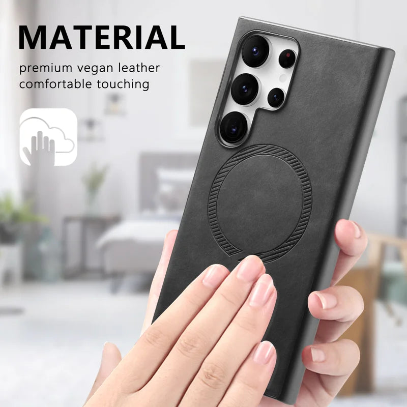 Capa de Couro com MagSafe para Samsung