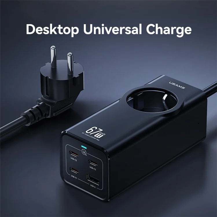 adaptador Usams GaN3 Fast Charger 67W 4-Portas USB