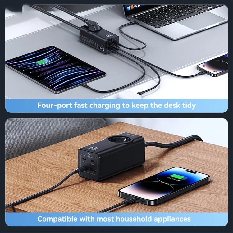 Usams GaN3 Fast Charger 67W 4-Port USB Charger