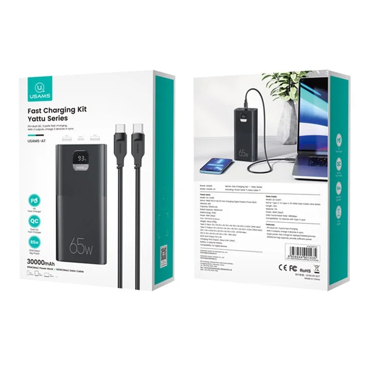 Powerbank 30000mAh Carregamento rápido 65W - USAMS